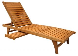 Leisure Season Chaise Lounge with Pull Out Tray   Outdoor Chaise Lounges