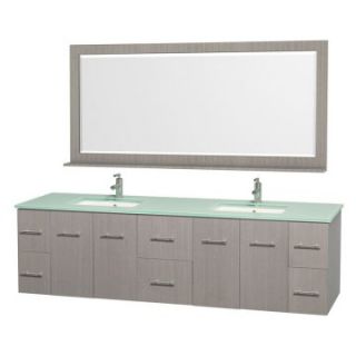 Wyndham Collection Centra 80 in. Double Bathroom Vanity Set   Gray Oak   Double Sink Bathroom Vanities