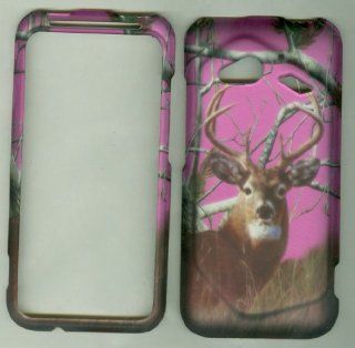 HTC Droid Incredible 4G LTE ADR6410 Verizon Wireless phone Protector Faceplates hard rubberized cover case Accessory camo PINK REAL TREE HUNTER BUCK DEER Cell Phones & Accessories