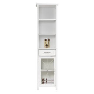 Elegant Home Delaney White Linen Cabinet with 1 Drawer and 3 Open Shelves   Linen Cabinets