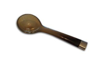 Caviar Spoon, Pure Silver & Buffalo Horn   4.5"L  Caviars And Roes  Grocery & Gourmet Food