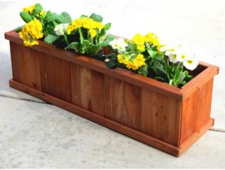 Outerior Decor Products Robusto Rectangular Cedar Planter   40 in.   Planters