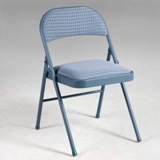 Meco Sudden Comfort Fabric Folding Chair   Cadet Blue Kaylee   4 Pack   Banquet Chairs
