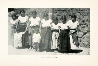 1908 Print Tarascan Women Janicho Mexico Indigenous People Costume Children   Original Halftone Print  