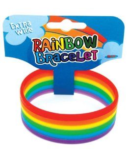 Thick Rainbow Rubber Band Bracelet 1" Health & Personal Care