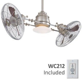 Minka Aire F802 BN/CH Vintage Gyro 42 in. Indoor Ceiling Fan   Brushed Nickel with Chrome   Rechargeable Fan  