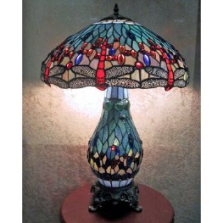 Tiffany Style Dragonfly Lamp with Lighted Base   Table Lamps
