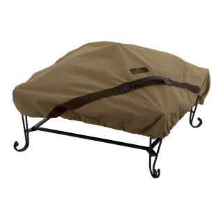 Classic Accessories Hickory Fire Pit Cover   Fits 40 in. Square   Tan   Fire Pit Accessories