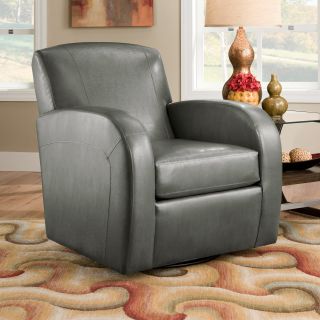 Global Furniture AC1500 GR Swivel Chair   Gray   Leather Club Chairs
