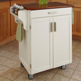 Home Styles Cuisine Cart   White Finish   Kitchen Islands and Carts