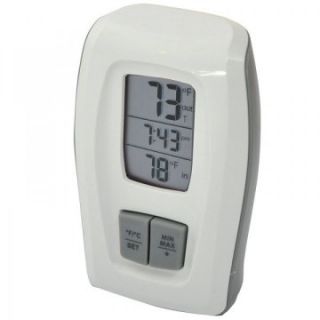 Acu Rite Digital Indoor/Outdoor Thermometer with Clock   White   Thermometers