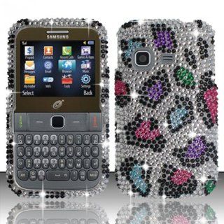 For Samsung S390g (StraightTalk/Net 10/Tracfone) Full Diamond Design Cover   Colorful Leopard FPD Cell Phones & Accessories