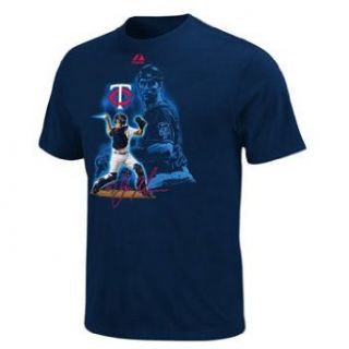 Joe Mauer Minnesota Twins Majestic Youth Player of the Game Image T Shirt   Youth L Clothing