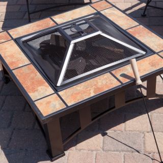 Red Ember Phoenix Square Tile Fire Pit   Desert Sand   Fire Pits