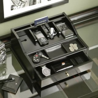 Deluxe 4 Station Charging Valet   15W x 6H in.   Mens Jewelry Boxes