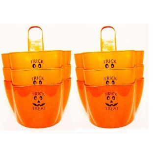 Bucket Buddy 10155 ORG PUMPKIN BLK 6 Orange Glow in the Dark Candy Bucket with Black Jack O'Lantern Face (Pack of 6)