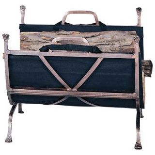 Uniflame Benton Bay Log Holder with Canvas Carrier   Fireplace Tools