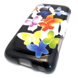 Samsung Galaxy M828c Precedent Black Butterfly Rainbow Balloon Cute Design HARD Cover Case Skin Straight Talk Protector Hard Cell Phones & Accessories