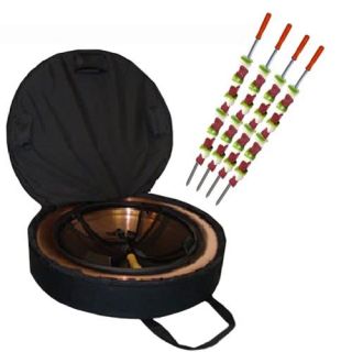 Portable Folding Fire Pit with FREE Set of 4 Grill Skewers   Fire Pits