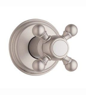 Grohe 19 829 AR0 Geneva Trim, Volume Control With Cross Handle, Infinity Satin Nickel and Polished Brass   Faucet Trim Kits  