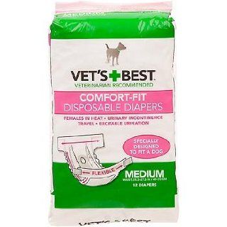 Vet's Best Comfort Fit Disposable Dog Diapers, Medium 