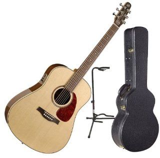 Seagull 038091 Maritime SWS Mahogany High Gloss QI Acoustic Electric w/Case and Guitar Stand Musical Instruments