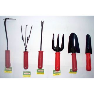 Bosmere Hand Tools with Red Handles   Set of 6   Gardening Kits and Tool Sets