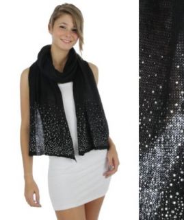 Fashion chic solid Knitted Shawl with Star stone Bottom Black PCS1600