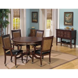 Progressive Furniture Kingston Isle 5 Piece Round Dining Set   Caster Arm Chairs   Havana Brown   Dining Table Sets