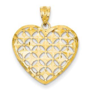 14k Diamond cut Heart Charm Jewelry