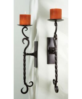 Wrought Iron Wall Sconce Candelabra   Set of 2   Candle Sconces