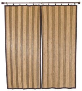 Bamboo Ring Top Indoor/Outdoor Curtain BRP12 Window Panel, 40 by 84 Inch, Espresso Brown   Window Treatment Panels