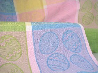 ec W57 Easter Egg 52 x 70 Rectangular Tablecloth COTTON Jacquard Spring Pastel Kitchen & Dining