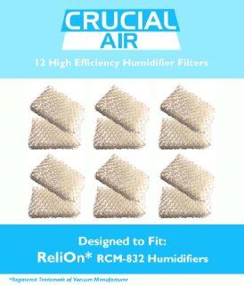12 Pack ReliOn WF813 Humidifier Wicking Filters Designed To Fit ReliOn RCM832 (RCM 832) RCM 832N, DH 832 and DH 830 Humidifers; Compare To Part # WF813; Designed & Engineered By Crucial Air   Humidifier Replacement Filters