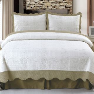 Lavish Home Jeana Embroidered Quilt Set   Quilts & Coverlets