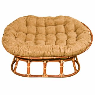 International Caravan Papasan Double Chair Rattan Frame   Indoor Wicker Furniture