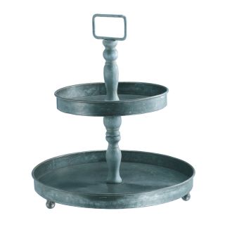 Metal 2 Tiered Round Server   Serving Trays