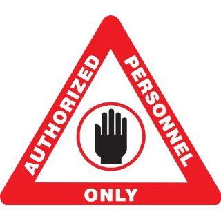 Accuform Signs PSR812 Slip Gard Adhesive Vinyl Triangle Shape Floor Sign, Legend "AUTHORIZED PERSONNEL ONLY" with Graphic, 17" Length, Red/Black on White Industrial Floor Warning Signs