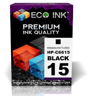 ECO INK  Compatible / Remanufactured for HP 15 C6615DN (1 Black) Ink Cartridges for HP Deskjet 3820, 810, 810C, 812, 812C, 825, 825C, 825Cvr, 840, 840C, 841, 841C, 842, 842C, 843, 843C, 845, 845C, 845Cvr, 920, 920C, 920Cvr, 940, 940C, 940Cvr, HP OfficeJet