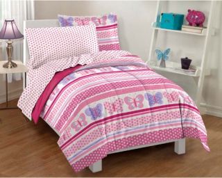CHF Butterfly Dots Mini Bed in a Bag   Girls Bedding