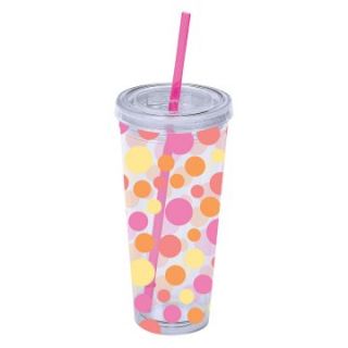 Boston Warehouse Hot Scatter Dots 22 oz. Insulated Tumbler with Straw   Outdoor Drinkware