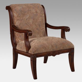 Powell Alexandria Scroll Back Accent Fabric Chair   Leaf Pattern   Accent Chairs