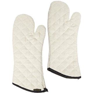 San Jamar 813TMSB Heavy Duty Terry Cloth Temperature Protection Oven Mitt with Steam Barrier, 13" Length, Natural