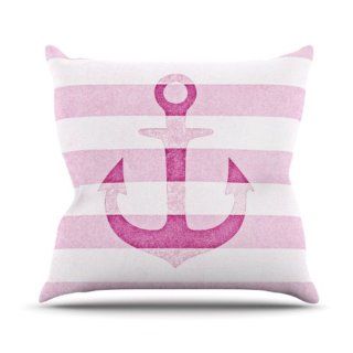 Kess InHouse Monika Strigel Stone Vintage Throw Pillow, 20 by 20 Inch, Pink Anchor  