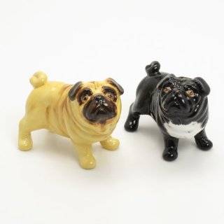   Pug Dog Ceramic Figurine Salt Pepper Shaker L00013 Ceramic Handmade Dog Lover Gift Collectible Home Decor Art and Crafts  