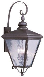 Livex Lighting 2036 07 Outdoor Wall Lantern with Clear Water Glass Shades, Bronze   Landscape Lanterns  