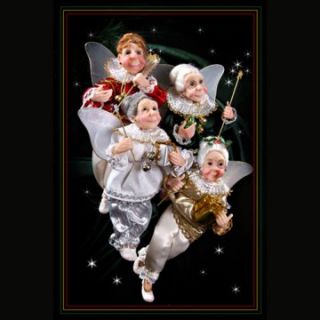 8.5 in. Mini Jacqueline Kent Godmother Christmas Fairy Ornament   Set of 4