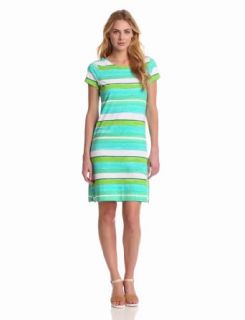 Hatley Women's Multi Stripe Shift Dress, Rainforest Stripe, X Large