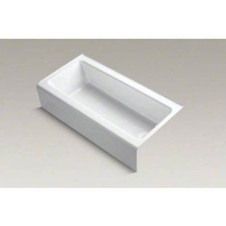 Kohler K 838 K4 Cashmere Bellwether Bellwether Bath Tub 60" L x 30 1/4" W Cast Iron Soaking for Three Wall Alcove Installations with Integral Apron and Right Drain K 838   Recessed Bathtubs  