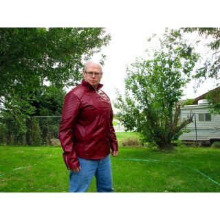 Super Red Man Jacket   PU Leather Outerwear Clothing